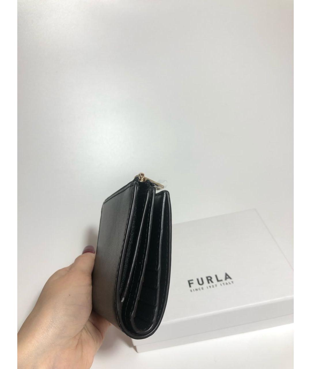 FURLA Черный кожаный кошелек, фото 2