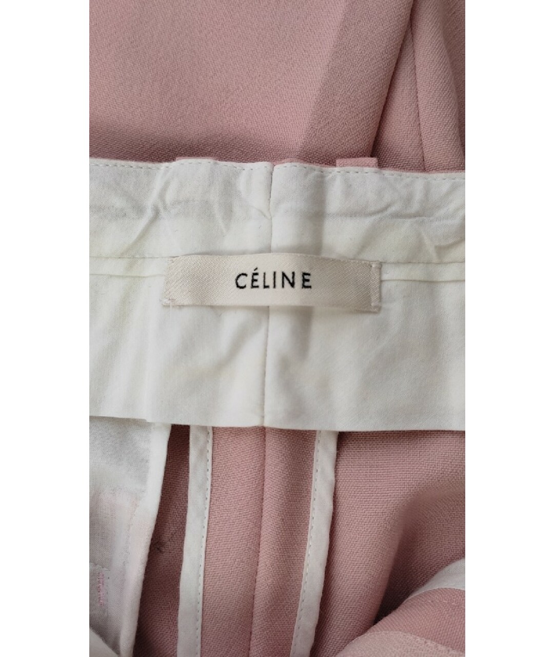 CELINE PRE-OWNED Розовые шерстяные прямые брюки, фото 3
