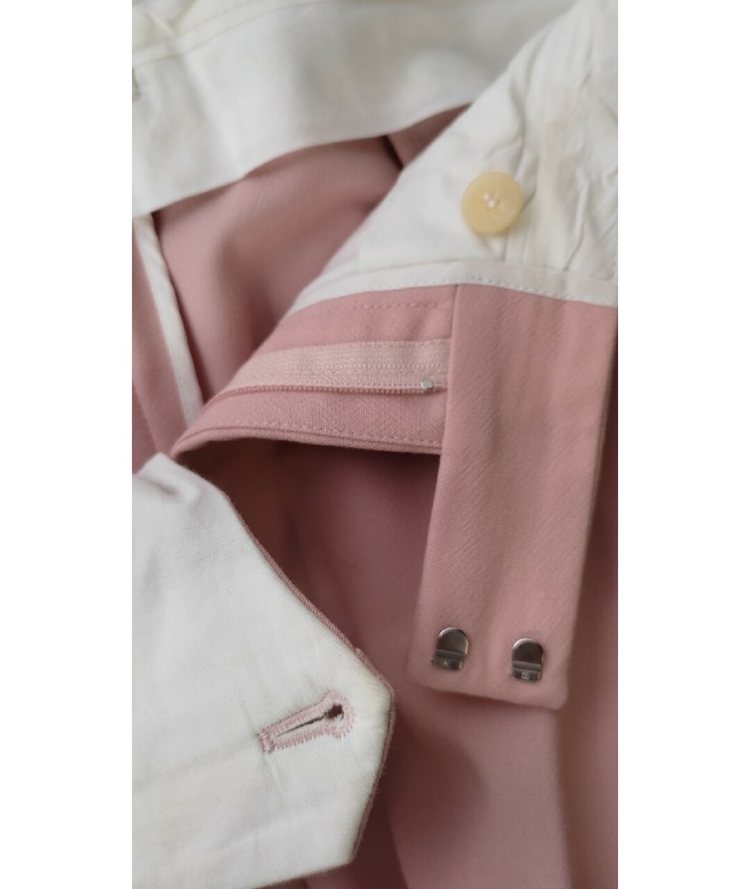 CELINE PRE-OWNED Розовые шерстяные прямые брюки, фото 4