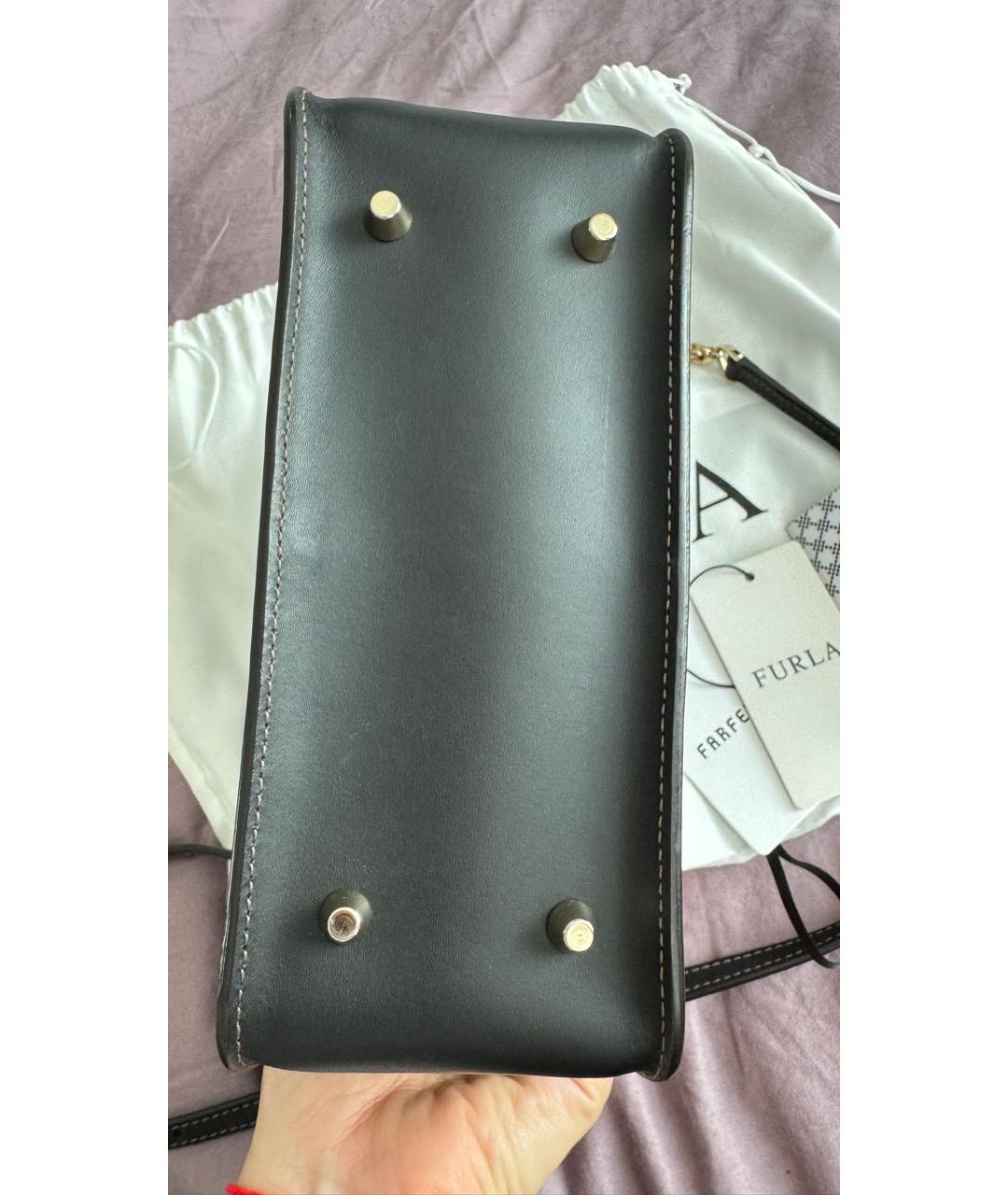 FURLA Черная кожаная сумка через плечо, фото 4