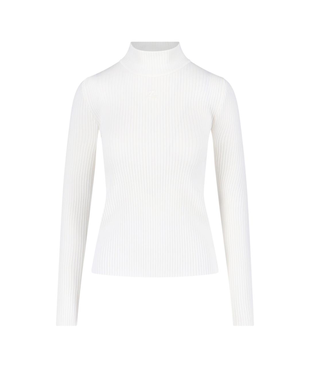 COURREGES Белая вискозная водолазка, фото 1