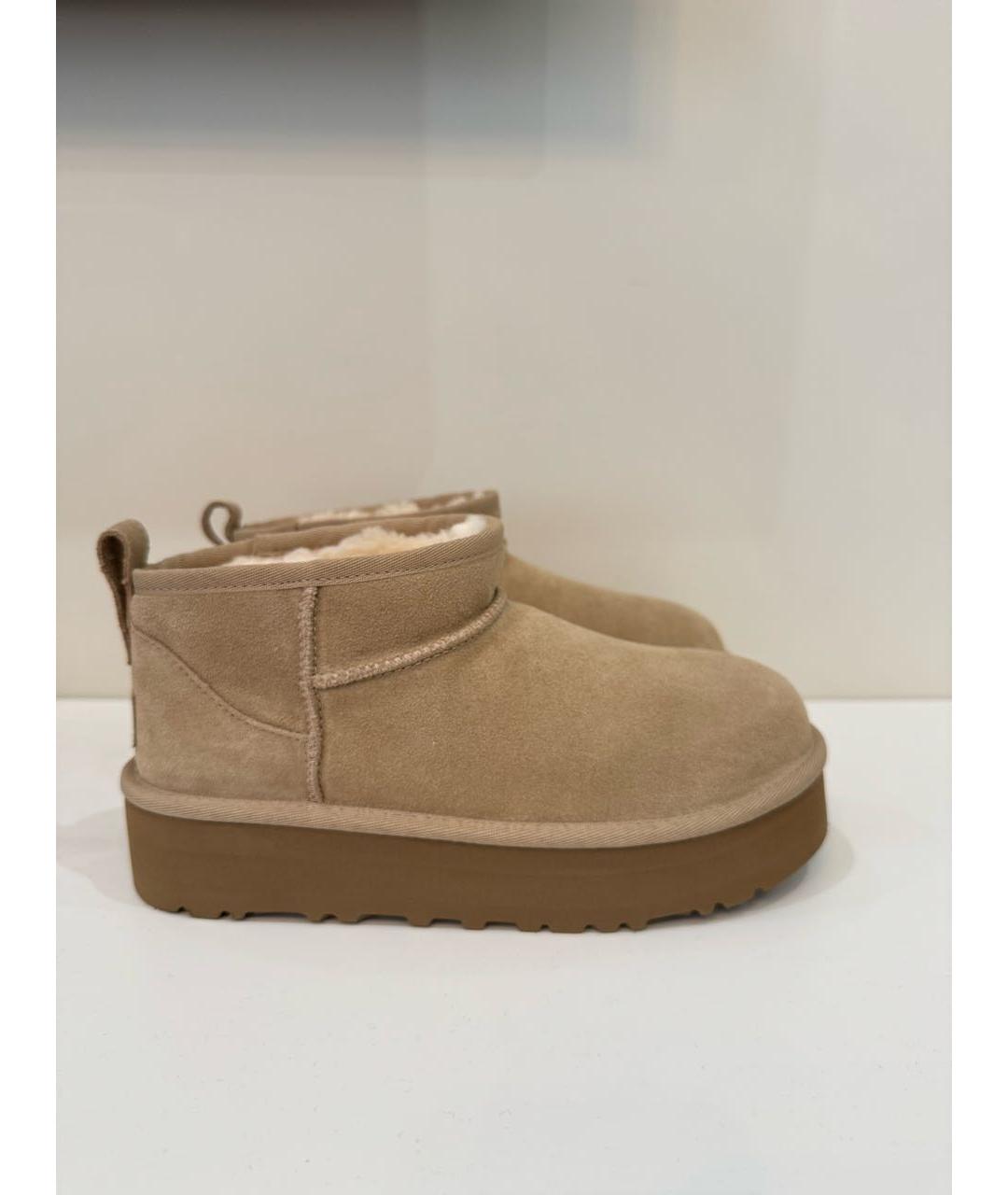 UGG AUSTRALIA Бежевые замшевые ботинки, фото 3