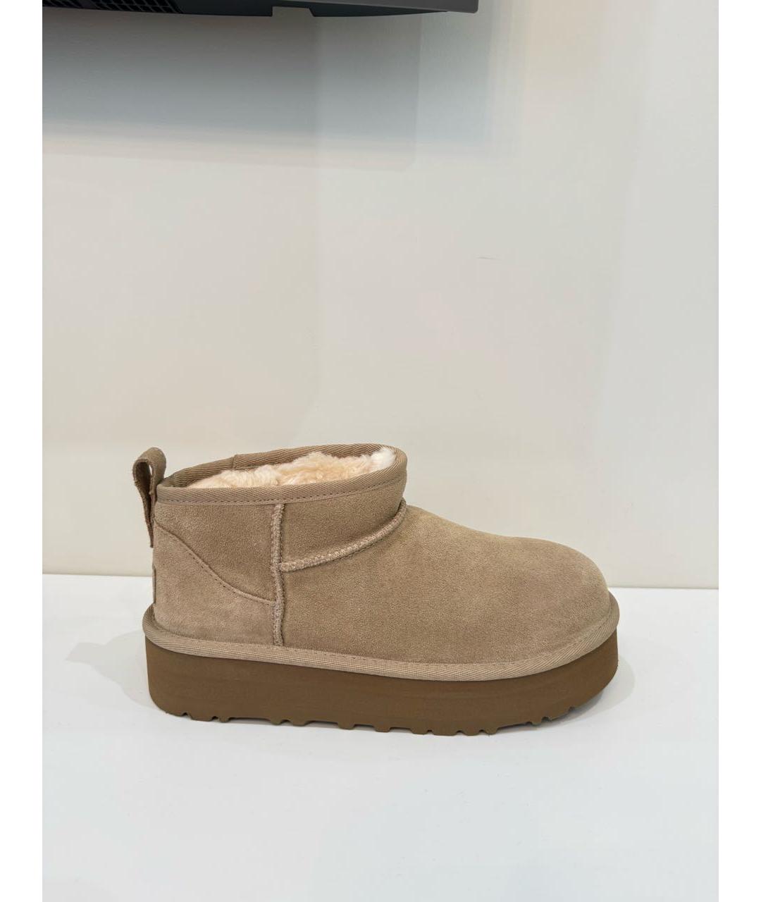 UGG AUSTRALIA Бежевые замшевые ботинки, фото 9