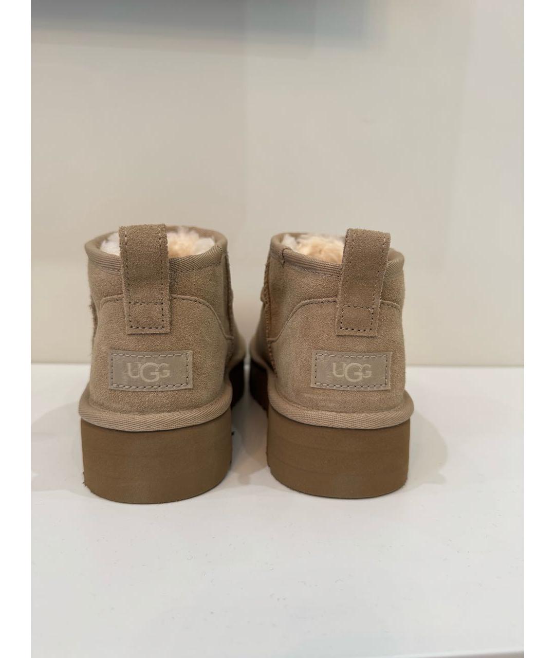 UGG AUSTRALIA Бежевые замшевые ботинки, фото 4