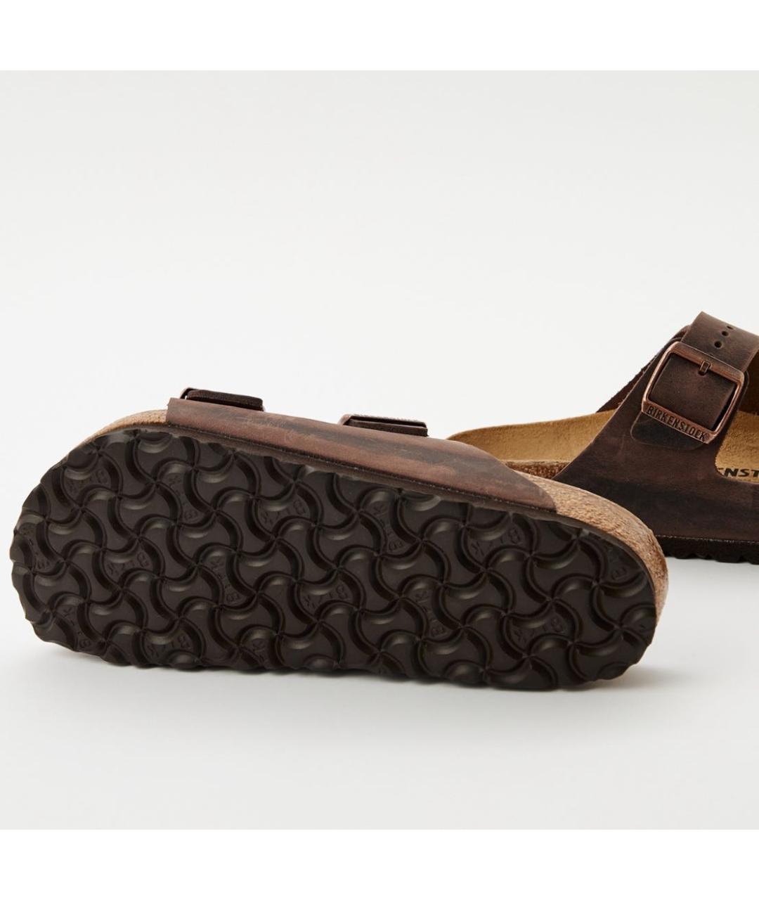 BIRKENSTOCK Коричневые кожаные сандалии, фото 5