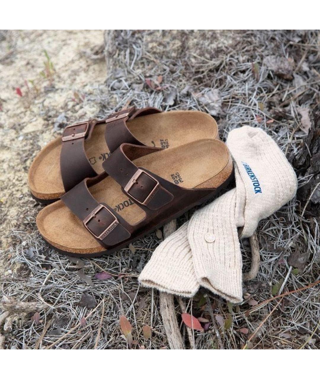 BIRKENSTOCK Коричневые кожаные сандалии, фото 2