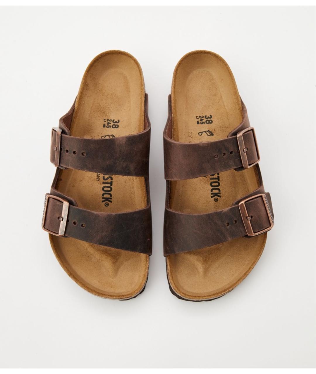 BIRKENSTOCK Коричневые кожаные сандалии, фото 3