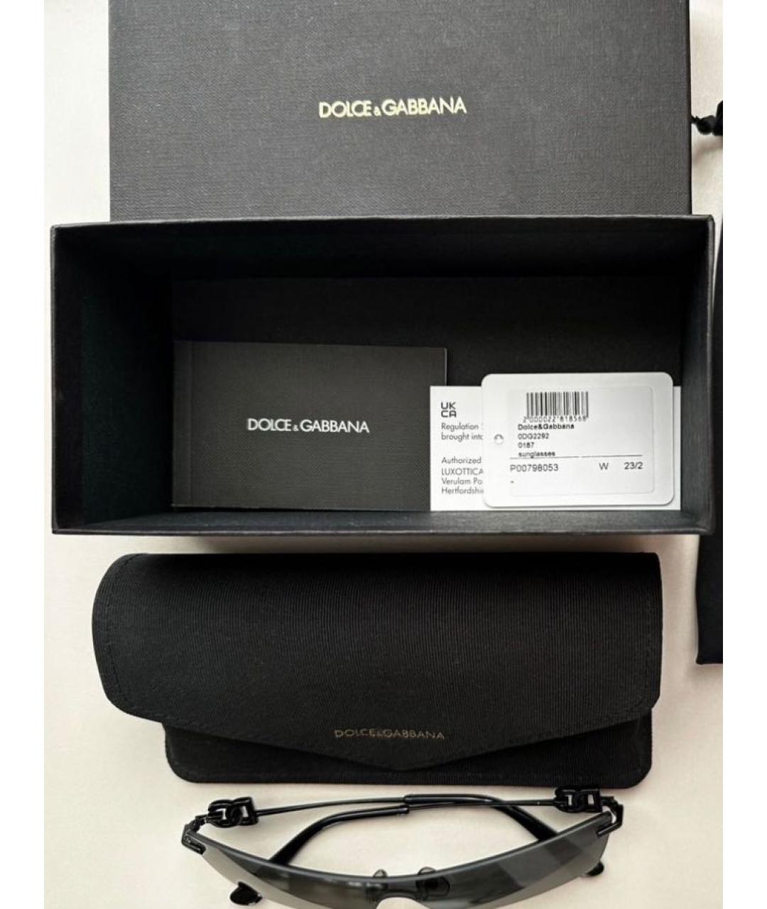 DOLCE&GABBANA Черные металлические солнцезащитные очки, фото 5