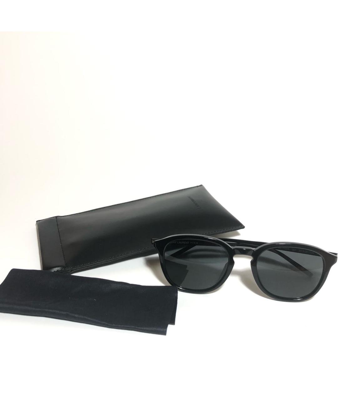 SAINT LAURENT Черные пластиковые солнцезащитные очки, фото 5