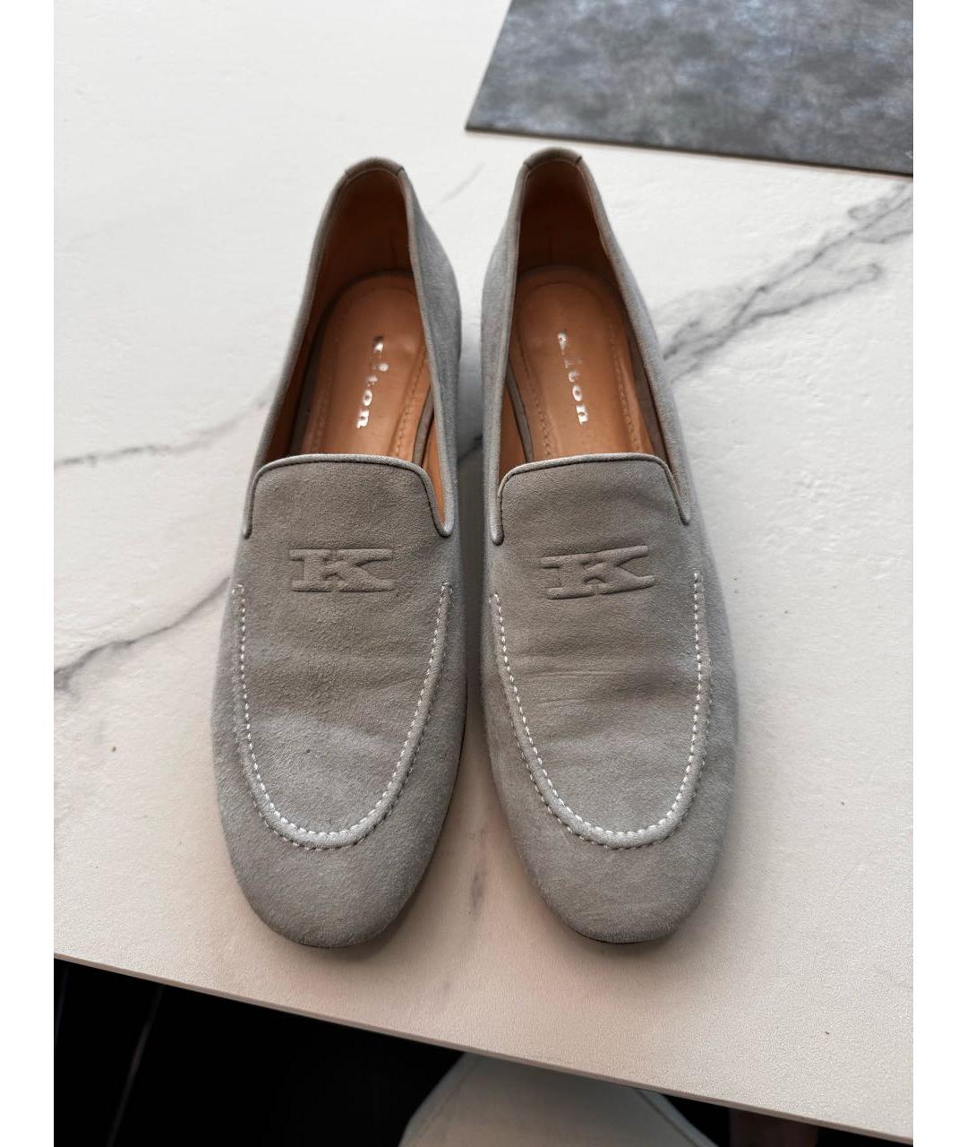 KITON Серые нубуковые лоферы, фото 2