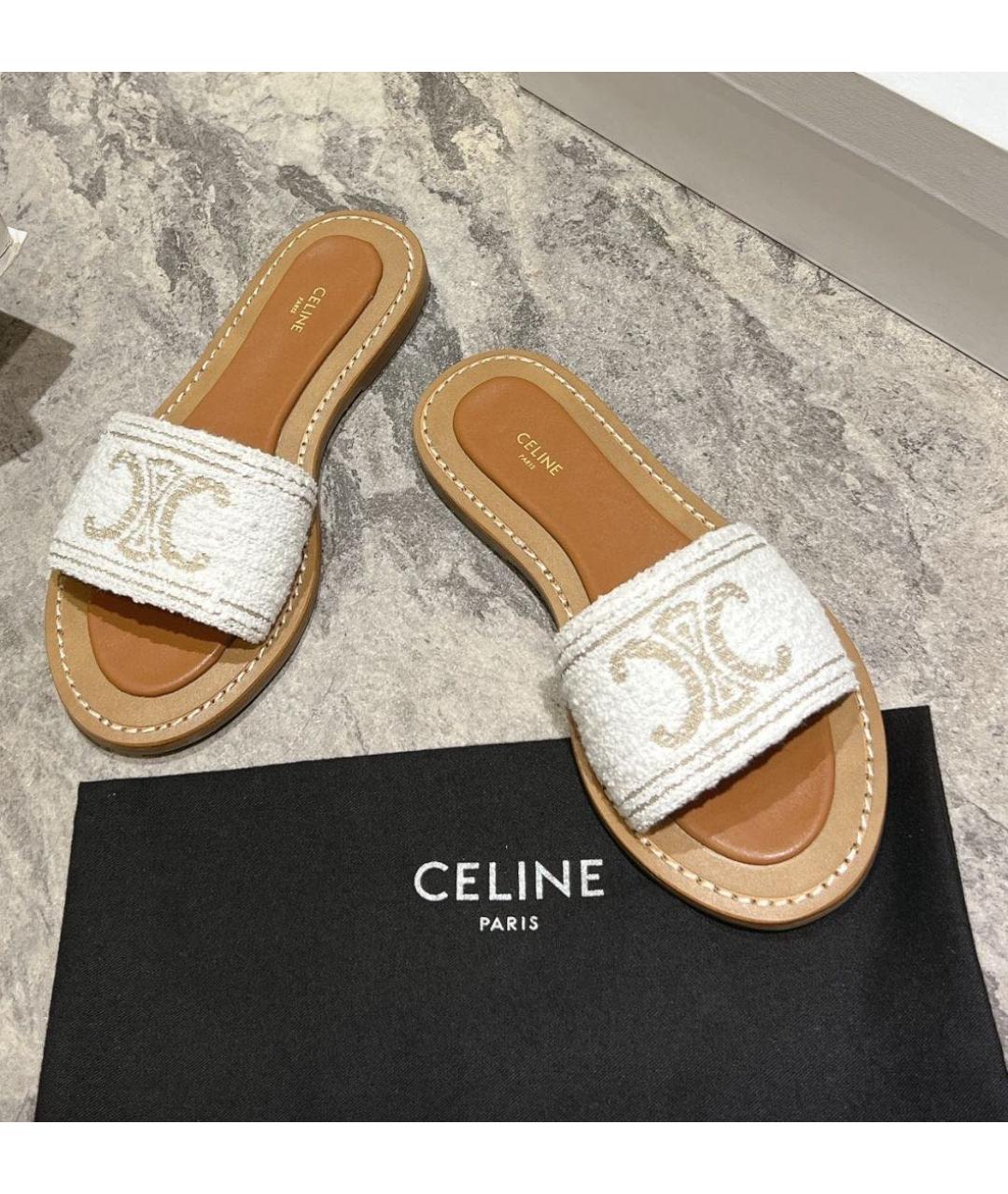 CELINE Белые шлепанцы, фото 3