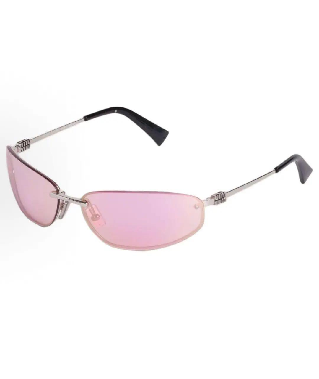 MIU MIU Розовые металлические солнцезащитные очки, фото 9