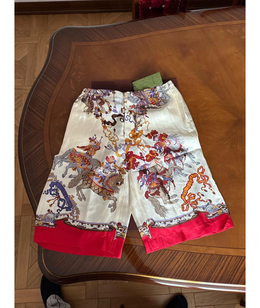 GUCCI Мульти шелковые шорты, фото 5