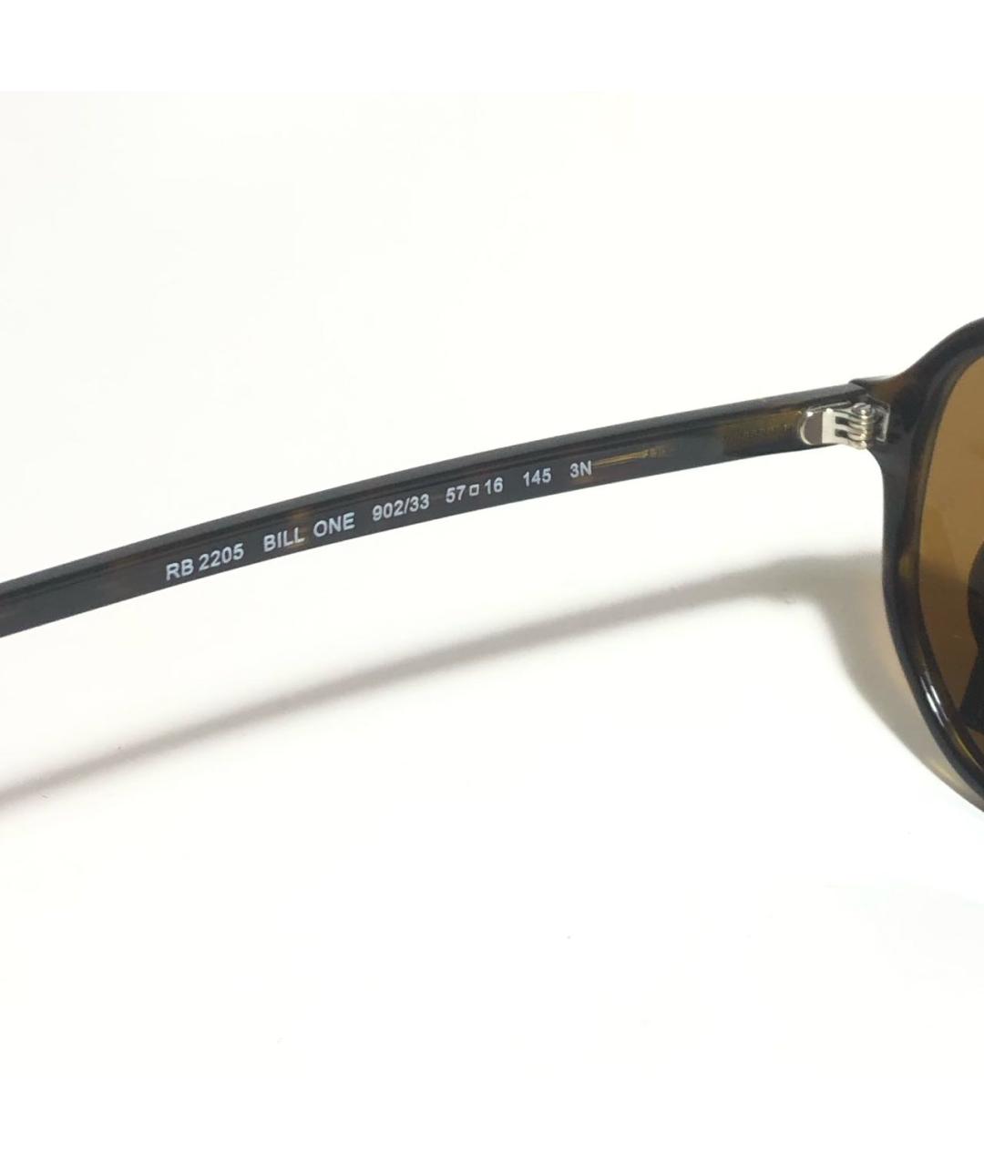 RAY BAN Коричневые пластиковые солнцезащитные очки, фото 4