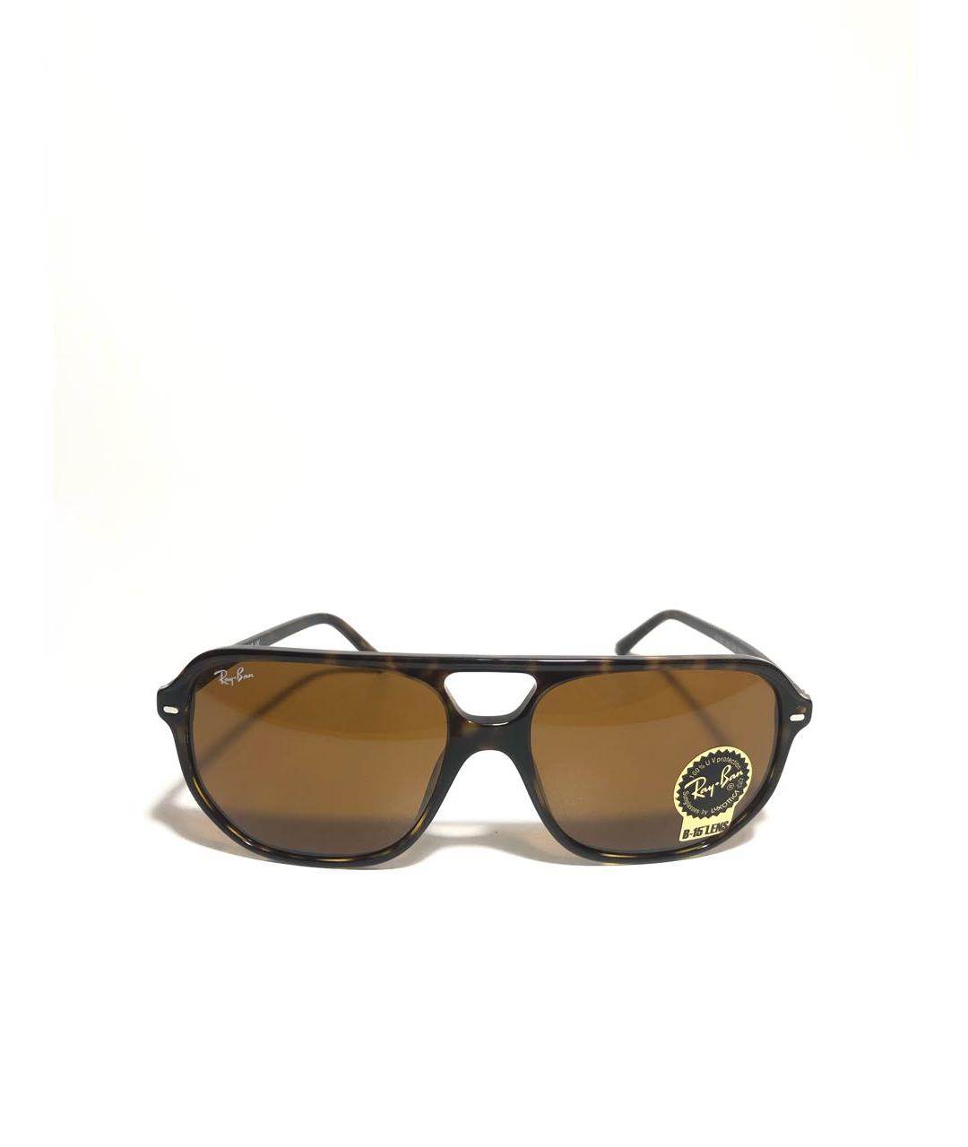 RAY BAN Коричневые пластиковые солнцезащитные очки, фото 6