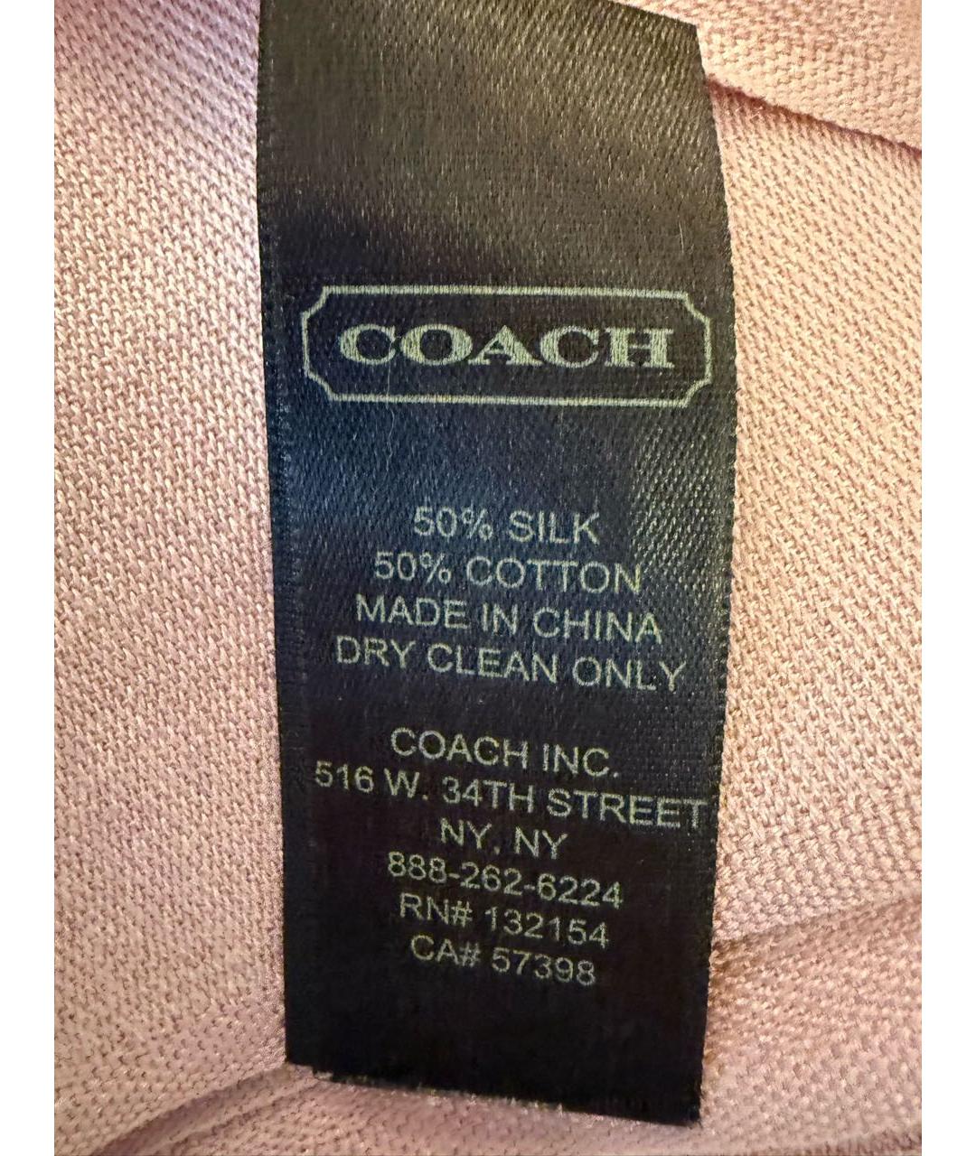 COACH Розовый хлопковый шарф, фото 2