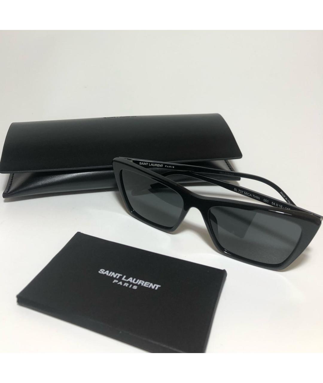 SAINT LAURENT Черные пластиковые солнцезащитные очки, фото 5