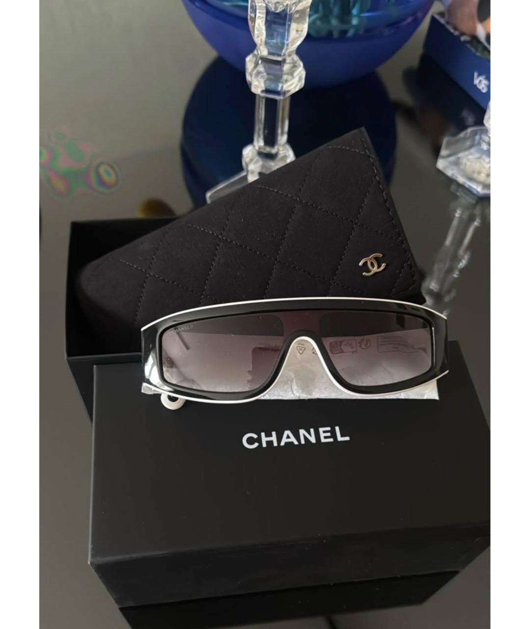 CHANEL Черные пластиковые солнцезащитные очки, фото 5