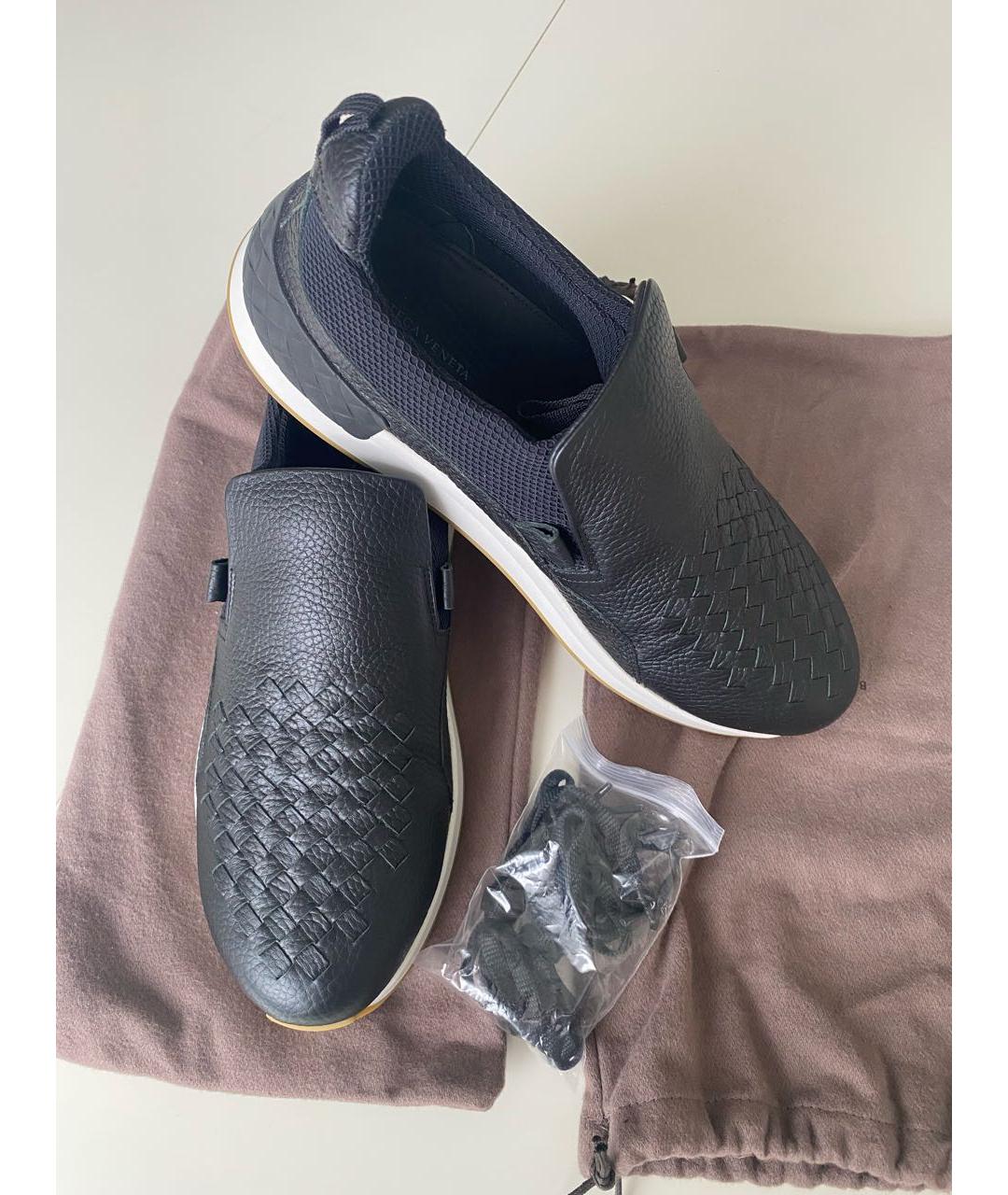 BOTTEGA VENETA Черные кожаные слипоны, фото 2