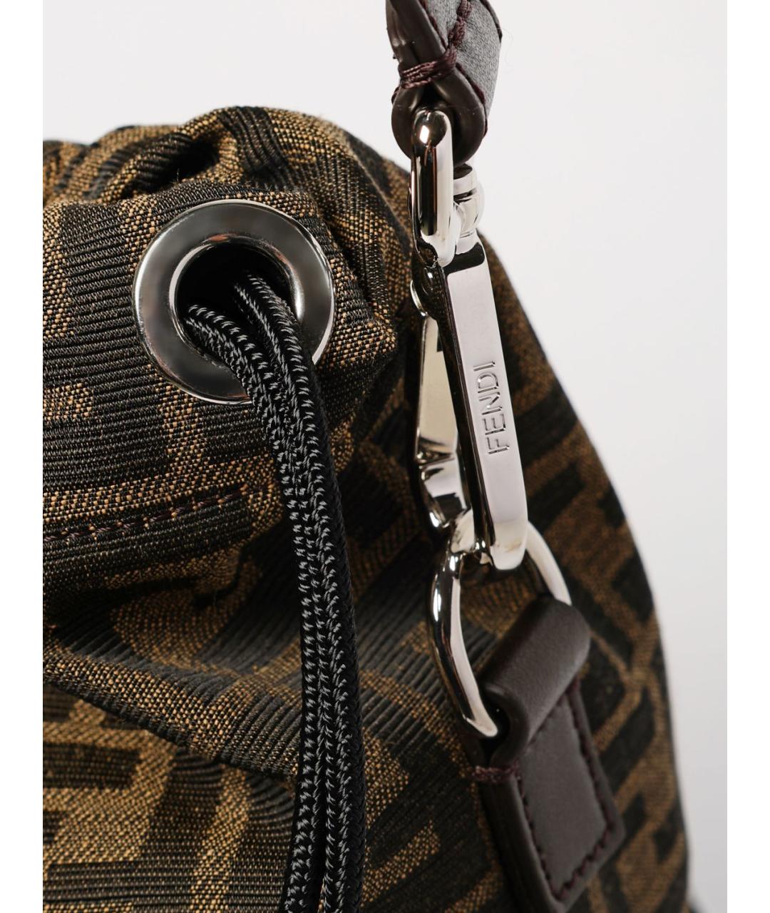 FENDI Коричневый тканевый рюкзак, фото 4