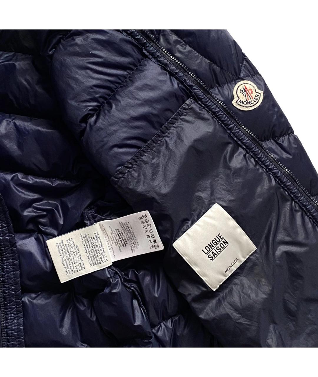 MONCLER Темно-синий пуховик, фото 4