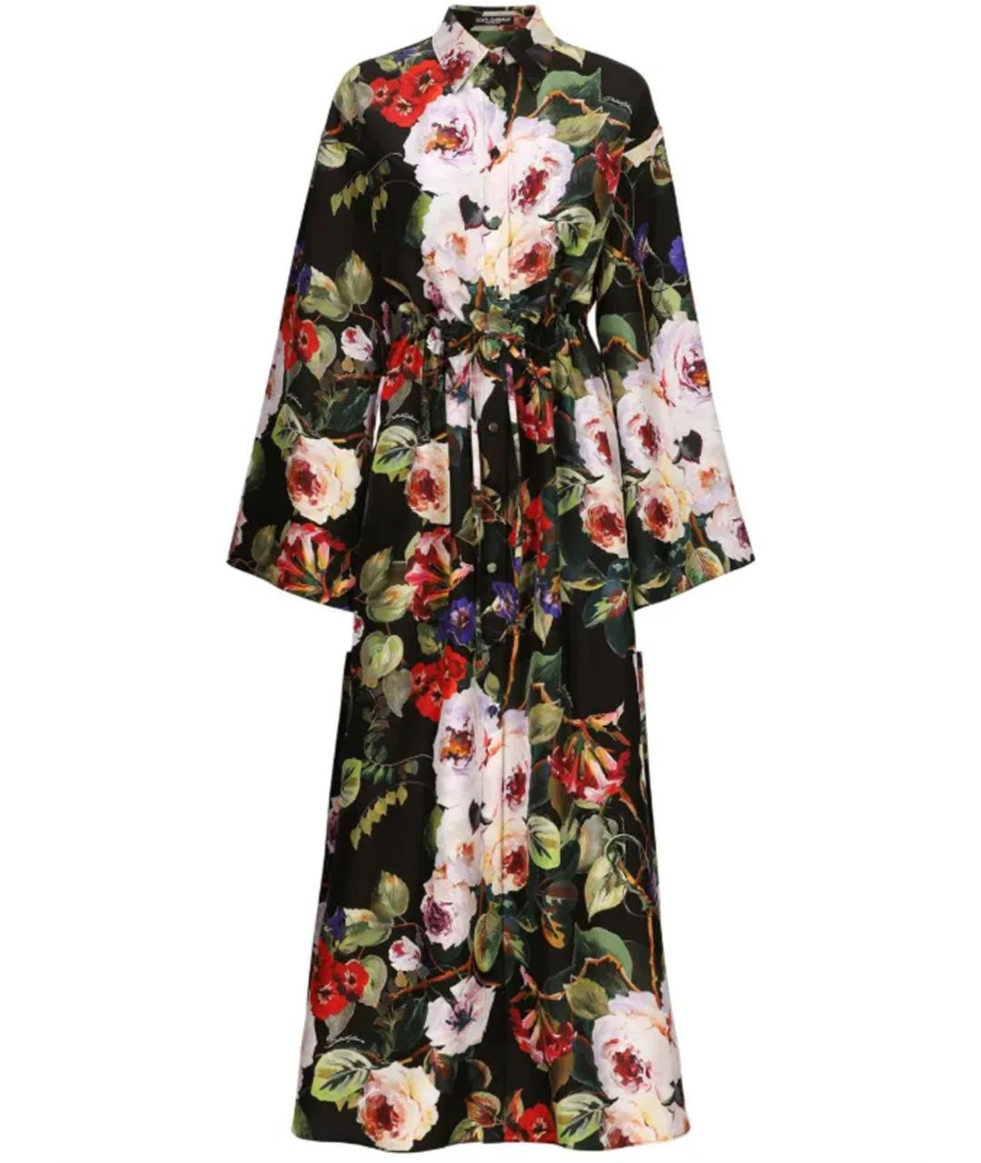 DOLCE&GABBANA Мульти шелковое повседневное платье, фото 1