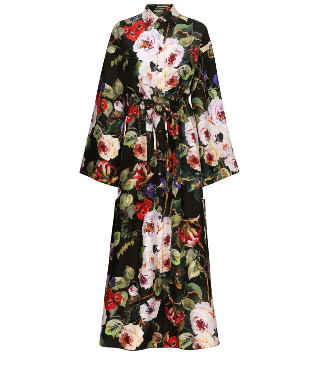 DOLCE&GABBANA Мульти шелковое повседневное платье, фото 2