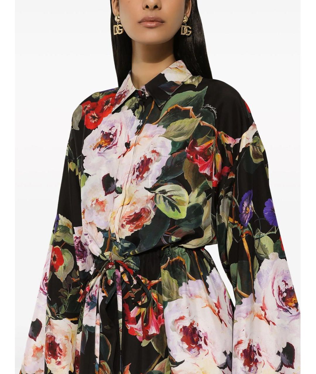 DOLCE&GABBANA Мульти шелковое повседневное платье, фото 3