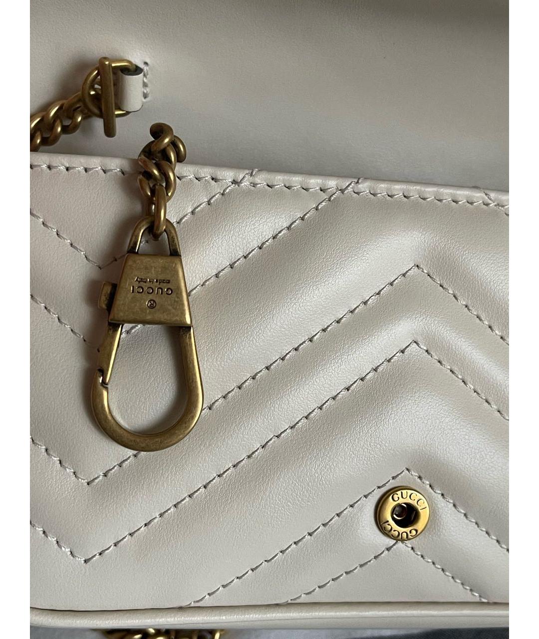 GUCCI Белая кожаная сумка через плечо, фото 5