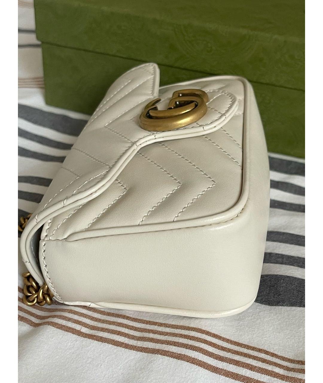 GUCCI Белая кожаная сумка через плечо, фото 2