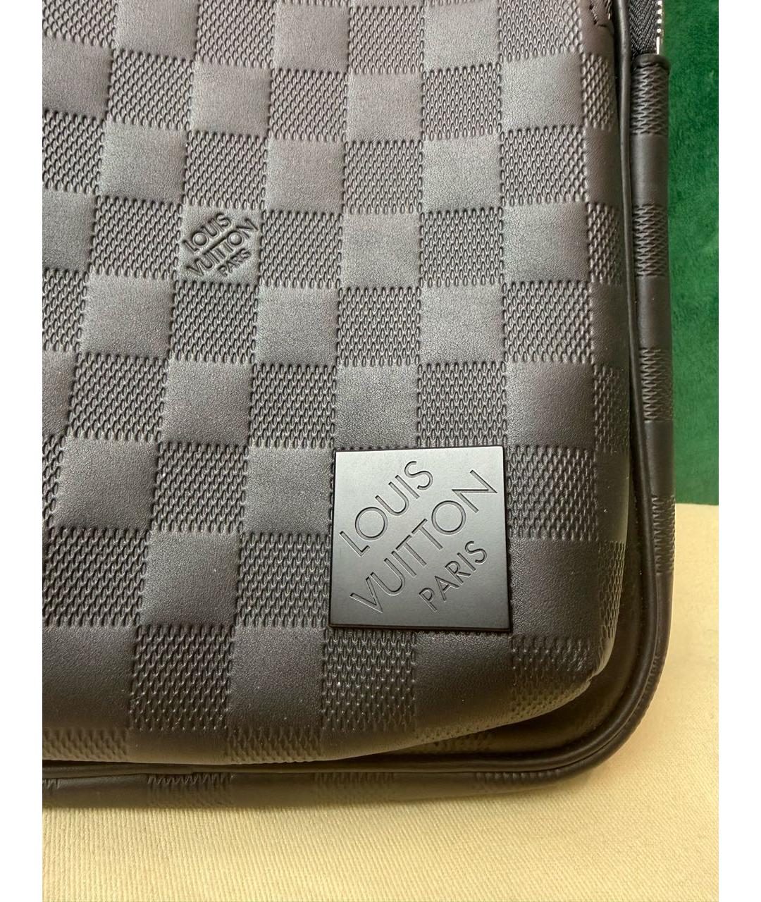 LOUIS VUITTON Черная кожаная сумка на плечо, фото 7