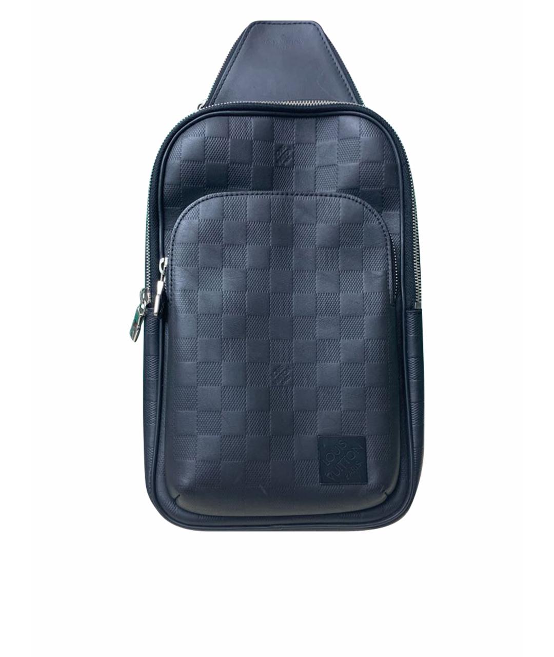 LOUIS VUITTON Черная кожаная сумка на плечо, фото 1