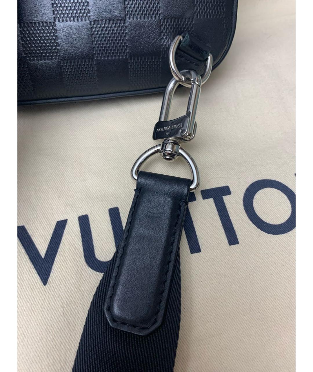 LOUIS VUITTON Черная кожаная сумка на плечо, фото 8