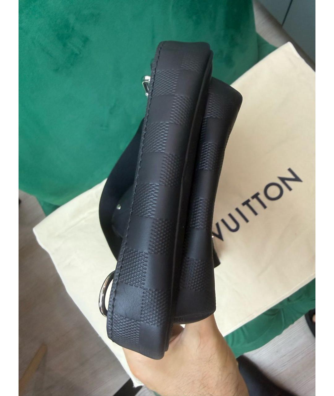 LOUIS VUITTON Черная кожаная сумка на плечо, фото 6