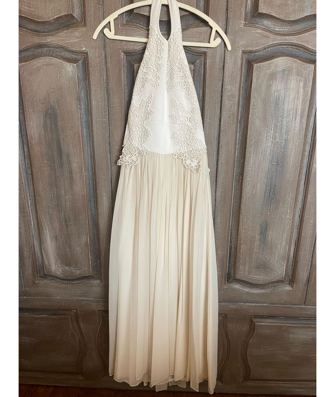 ELIE SAAB Бежевое шелковое вечернее платье, фото 5