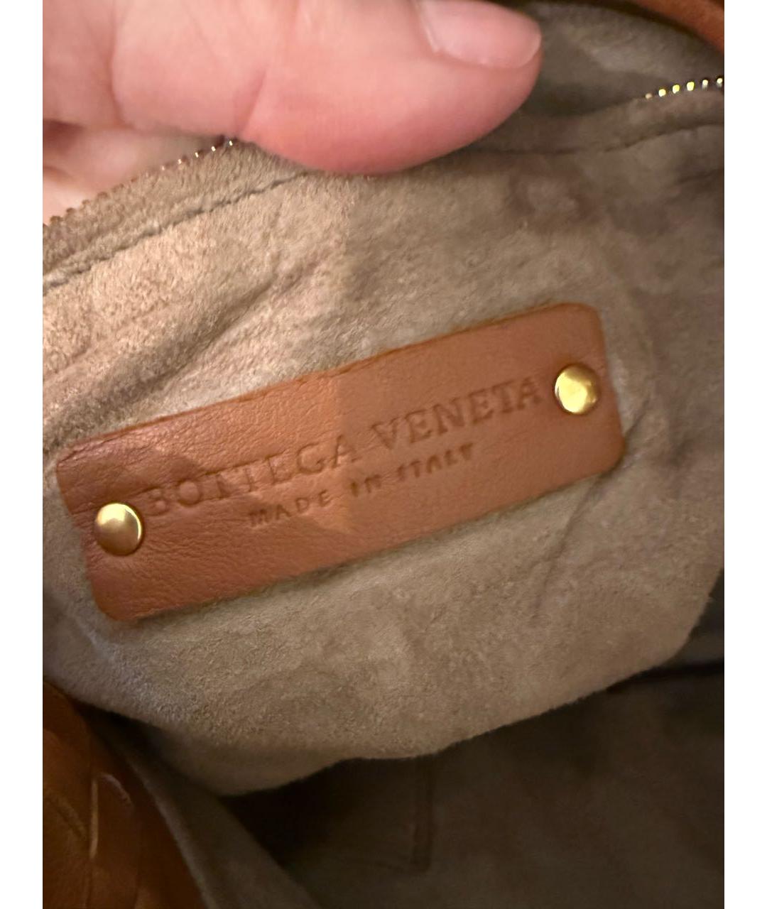 BOTTEGA VENETA Коричневая кожаная сумка с короткими ручками, фото 7