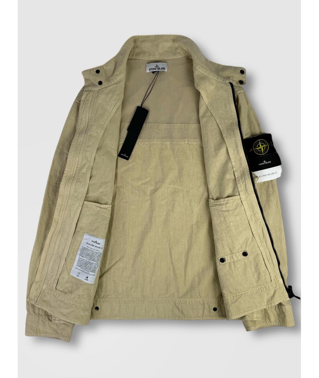 STONE ISLAND Бежевая льняная куртка, фото 2