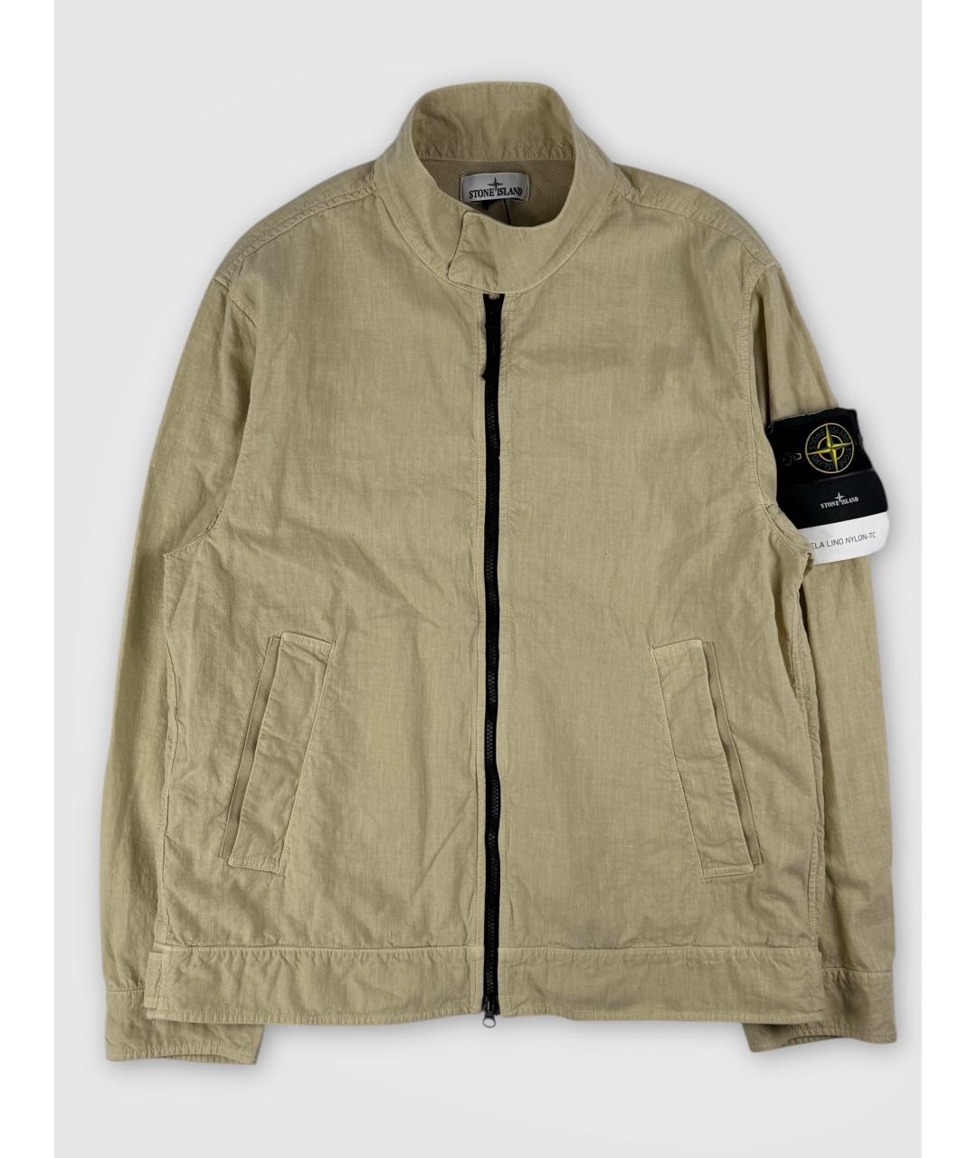 STONE ISLAND Бежевая льняная куртка, фото 6