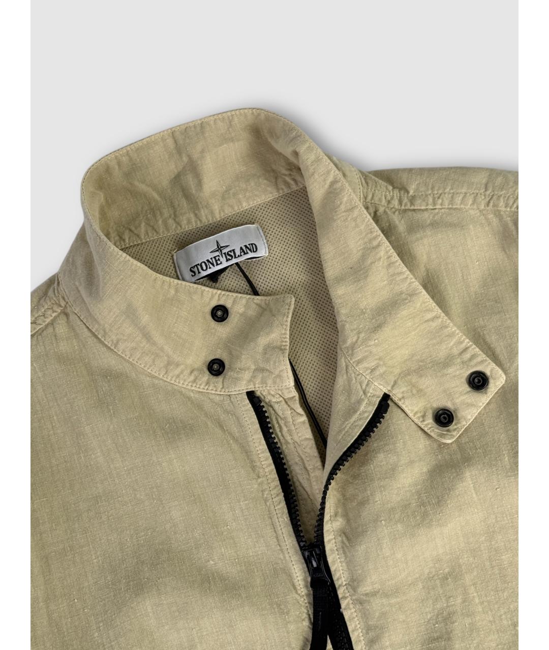 STONE ISLAND Бежевая льняная куртка, фото 3