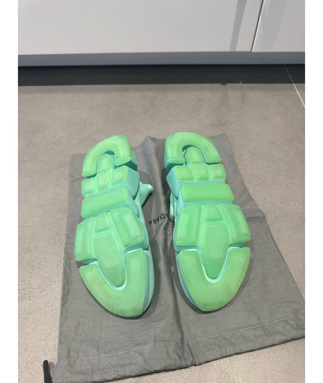BALENCIAGA Бирюзовые текстильные кроссовки, фото 6