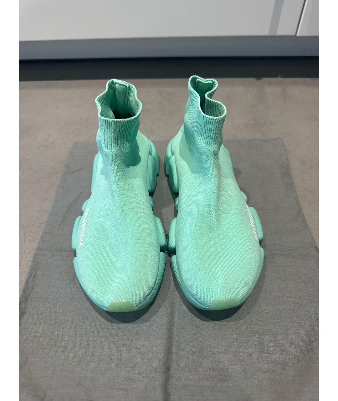BALENCIAGA Бирюзовые текстильные кроссовки, фото 2