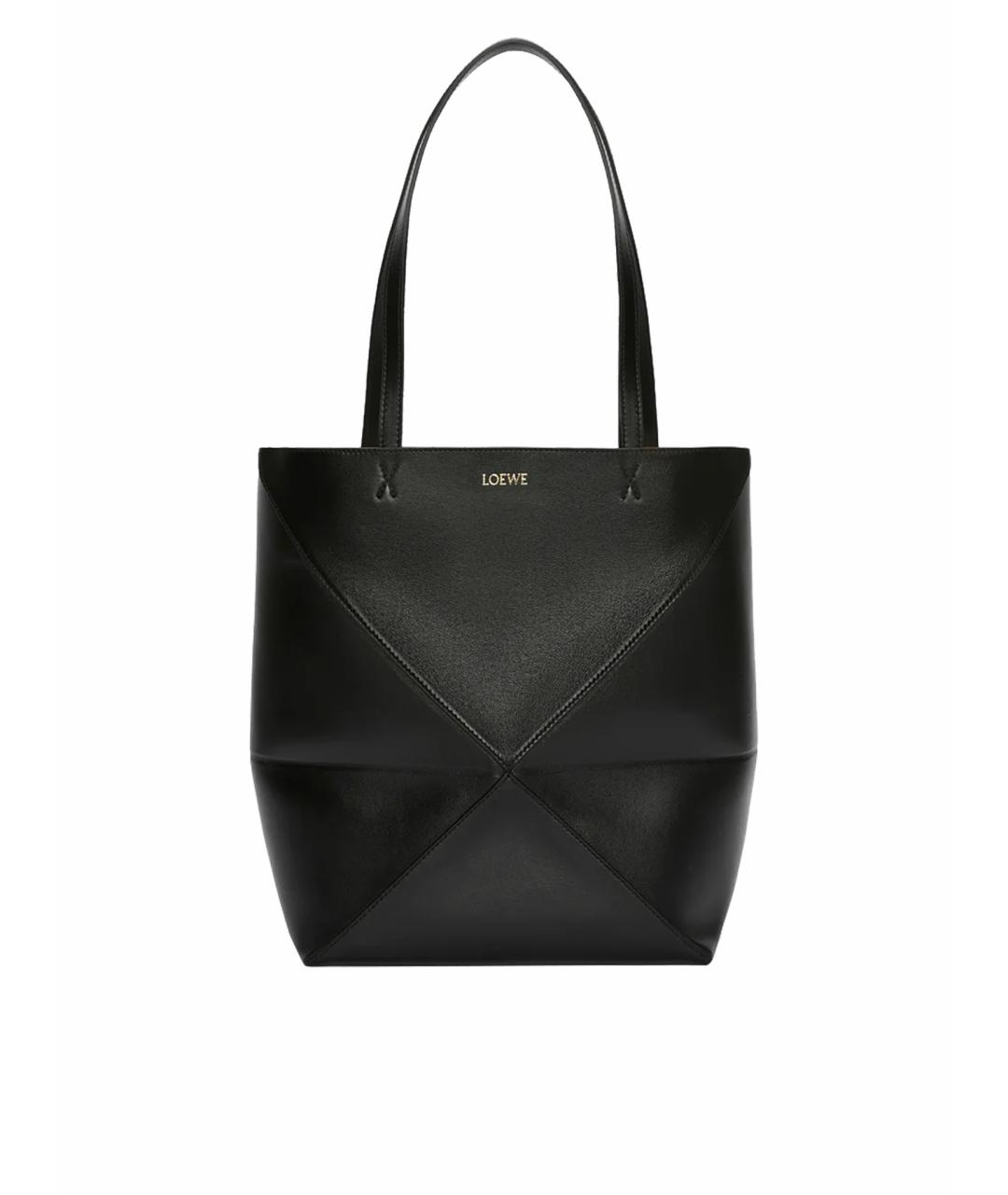 LOEWE Черная кожаная сумка тоут, фото 1