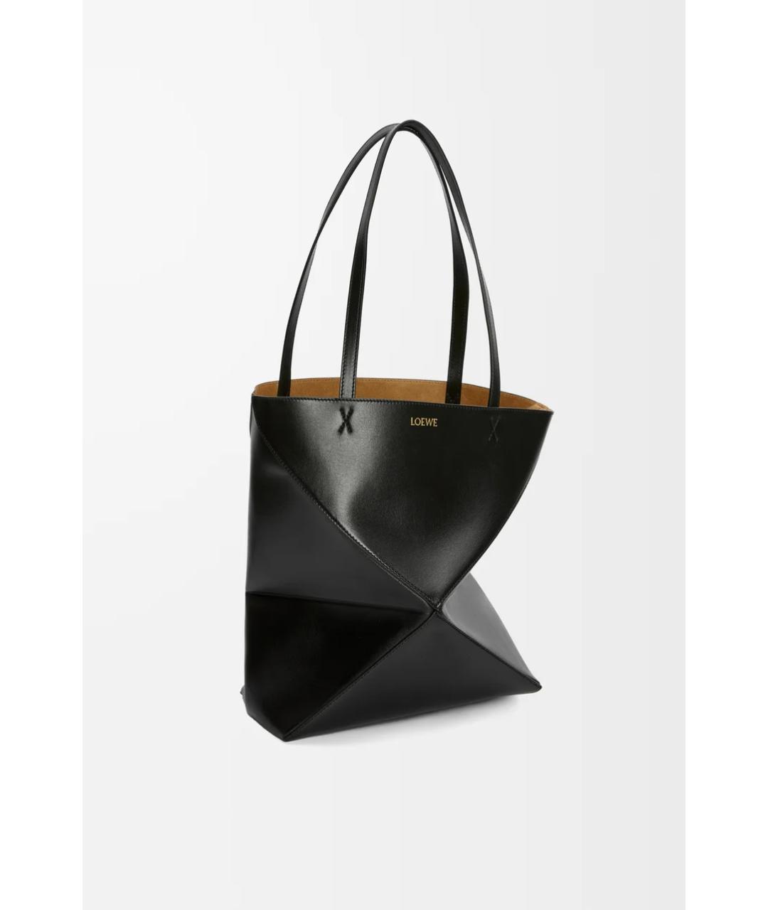 LOEWE Черная кожаная сумка тоут, фото 4