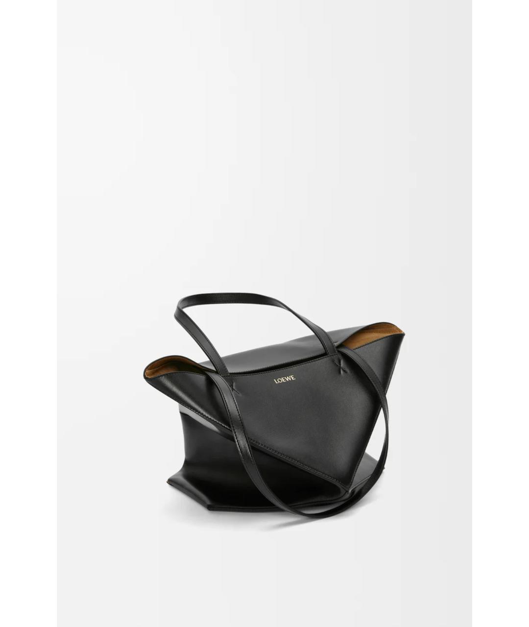 LOEWE Черная кожаная сумка тоут, фото 5