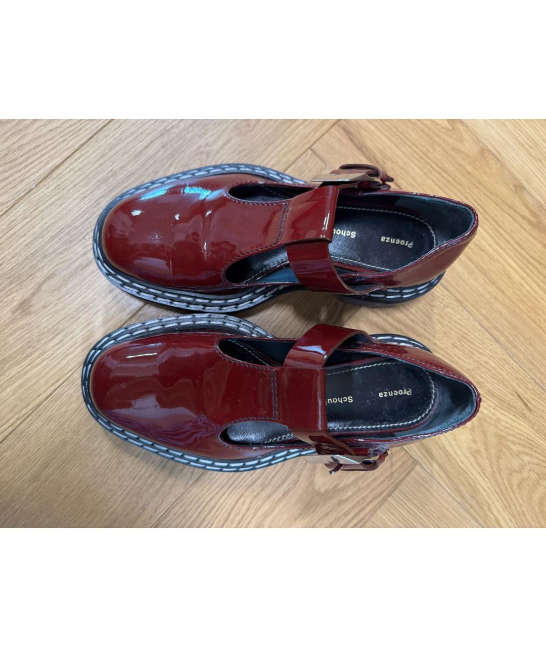PROENZA SCHOULER Бордовые туфли из лакированной кожи, фото 4