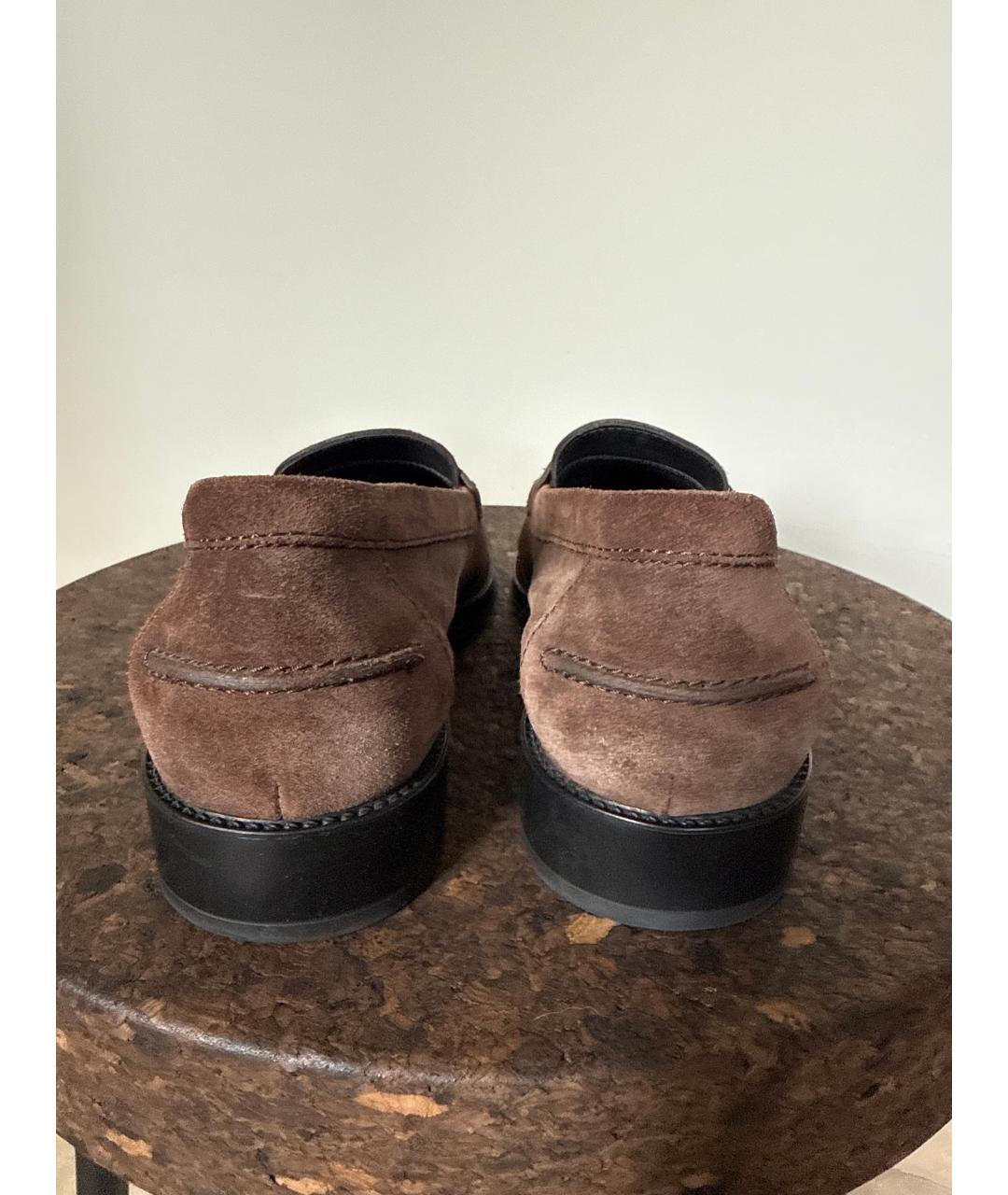 TOD'S Коричневые замшевые лоферы, фото 4