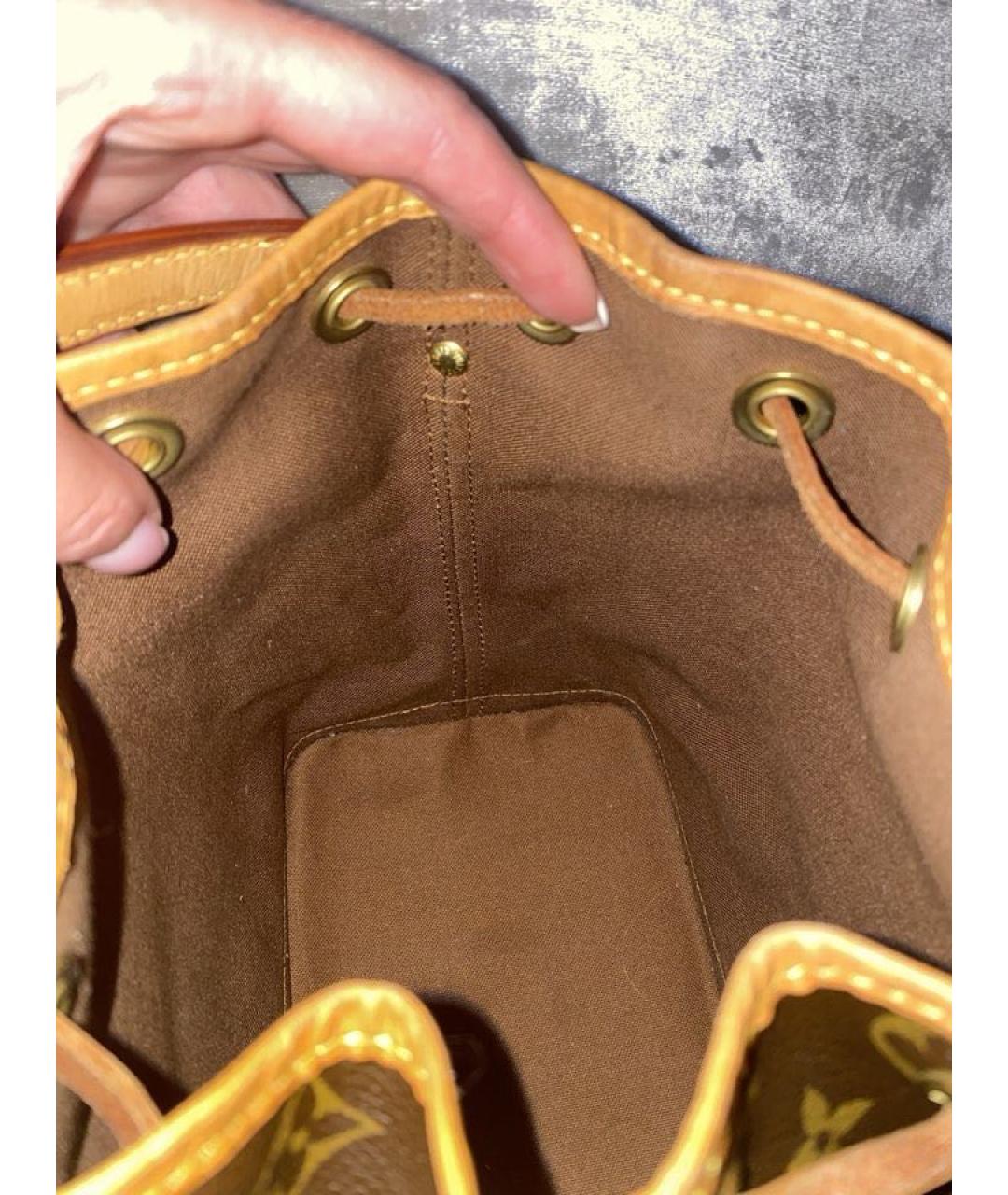 LOUIS VUITTON Коричневая кожаная сумка с короткими ручками, фото 4
