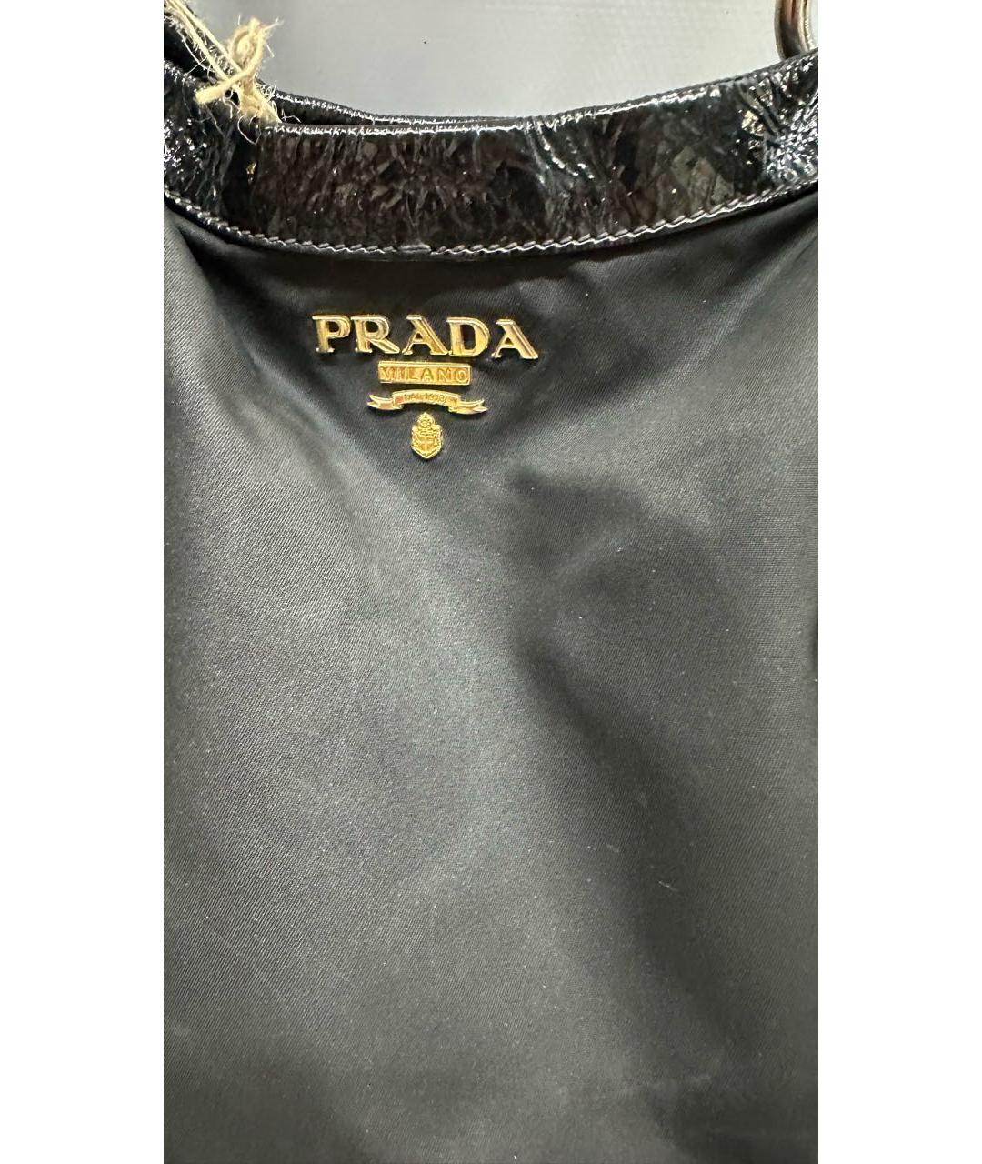 PRADA Черная тканевая сумка с короткими ручками, фото 2