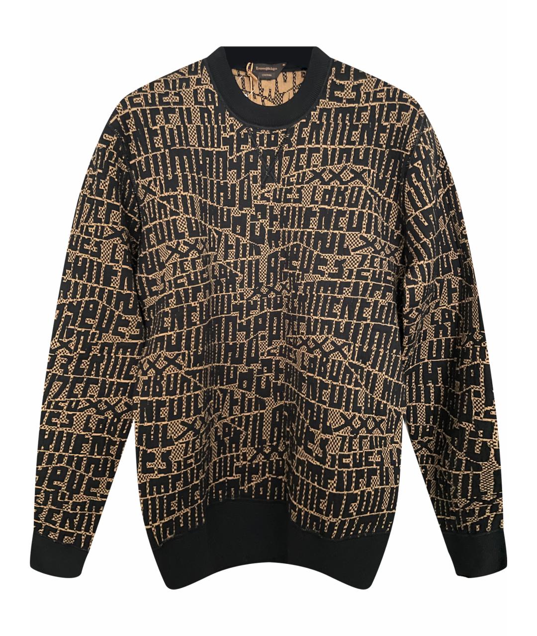 ERMENEGILDO ZEGNA XXX Коричневый хлопко-эластановый джемпер / свитер, фото 1