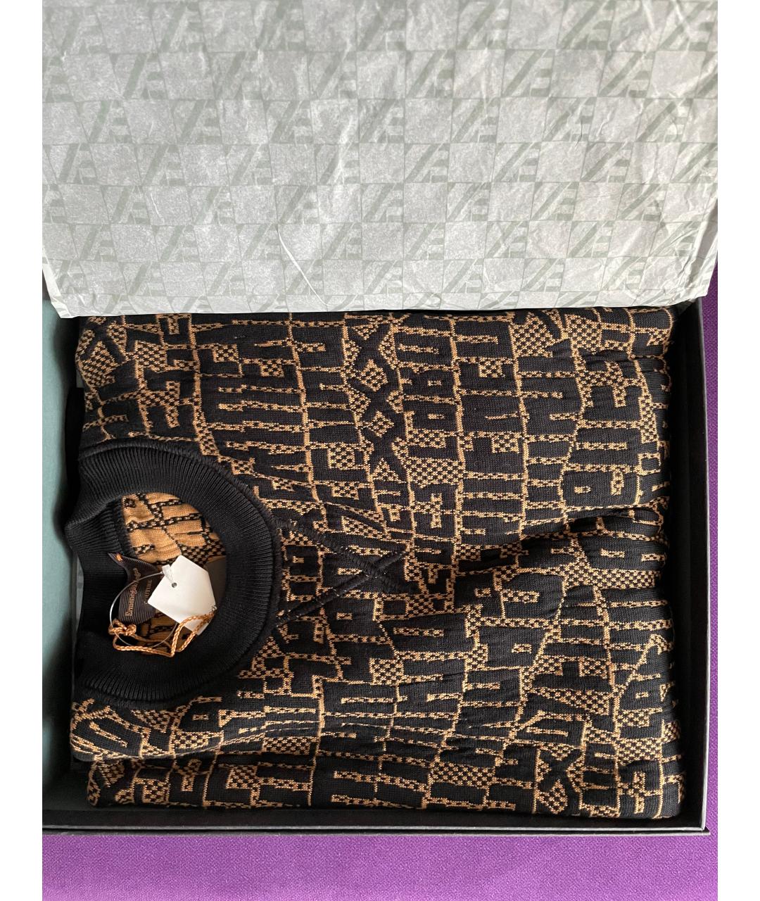ERMENEGILDO ZEGNA XXX Коричневый хлопко-эластановый джемпер / свитер, фото 4